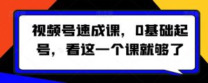 视频号速成课,0基础起号,看这一个课就够了-风淘社