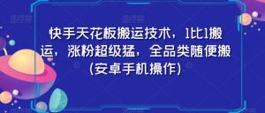 快手天花板搬运技术,1比1搬运,涨粉超级猛,全品类随便搬(安卓手机操作)-风淘社