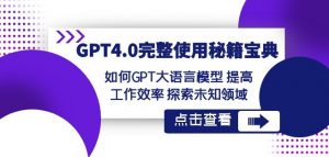 GPT4.0完整使用-秘籍宝典：如何GPT大语言模型提高工作效率探索未知领域-风淘社