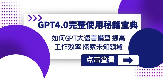 GPT4.0完整使用-秘籍宝典：如何GPT大语言模型提高工作效率探索未知领域-风淘社
