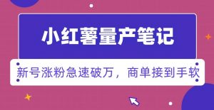 小红书量产笔记，一分种一条笔记，新号涨粉急速破万，新黑马赛道，商单接到手软【揭秘】-风淘社