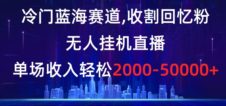 冷门蓝海赛道,收割回忆粉,无人挂机直播,单场收入轻松2000-5w+【揭秘】-风淘社