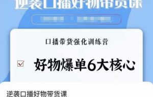 逆袭·口播好物带货课，好物爆单6大核心，口播带货强化训练营-风淘社