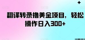 翻译转录撸美金项目,轻松操作日入300+【揭秘】-风淘社