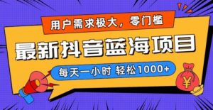 最新抖音带货蓝海项目，用户需求极大！每天一小时轻松1000+，零门槛零投入【揭秘】-风淘社