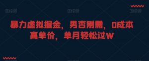 暴力虚拟掘金,男杏刚需,0成本高单价,单月轻松过W【揭秘】-风淘社