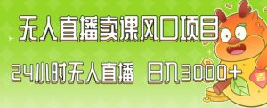 2024最新玩法无人直播卖课风口项目，全天无人直播，小白轻松上手【揭秘】-风淘社