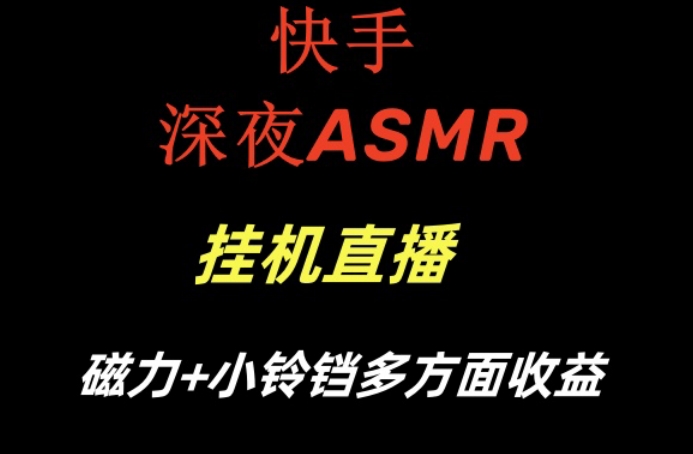 快手深夜ASMR挂机直播,磁力+小铃铛收益(附带工具和5G素材)【揭秘】-风淘社
