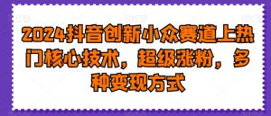 2024抖音创新小众赛道上热门核心技术,超级涨粉,多种变现方式【揭秘】-风淘社