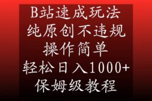 B站速成玩法,纯原创不违规,操作简单,轻松日入1000+,保姆级教程【揭秘】-风淘社