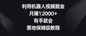 利用机器人视频掘金,月赚12000+,有手就会,落地保姆级教程【揭秘】-风淘社
