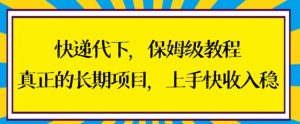 快递代下保姆级教程，真正的长期项目，上手快收入稳【揭秘】-风淘社