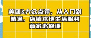 美团&大众点评,从入门到精通,店铺本地生活服务商家必修课-风淘社