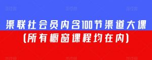 渠联社会员内含100节渠道大课(所有橱窗课程均在内)-风淘社