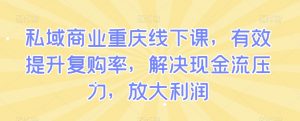 私域商业重庆线下课,有效提升复购率,解决现金流压力,放大利润-风淘社