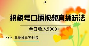 视频号囗播视频直播玩法,单日收入5000+,批量操作不封号【揭秘】-风淘社