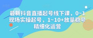 最新抖音直播起号线下课,0~1现场实操起号,1~10+放量稳号精细化运营-风淘社