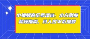 中视频音乐号项目：小白副业变现指南，月入过W不是梦【揭秘】-风淘社