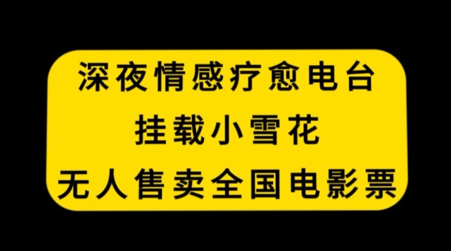 深夜情感疗愈电台,挂载小雪花,无人售卖全国电影票【揭秘】-风淘社
