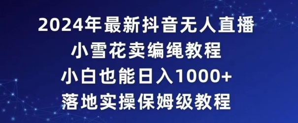 2024年抖音最新无人直播小雪花卖编绳项目,小白也能日入1000+落地实操保姆级教程【揭秘】-风淘社