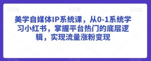 美学自媒体IP系统课,从0-1系统学习小红书,掌握平台热门的底层逻辑,实现流量涨粉变现-风淘社