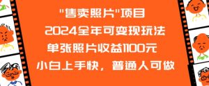 2024全年可变现玩法”售卖照片”单张照片收益1100元小白上手快，普通人可做【揭秘】-风淘社