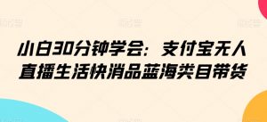 小白30分钟学会:支付宝无人直播生活快消品蓝海类目带货【揭秘】-风淘社