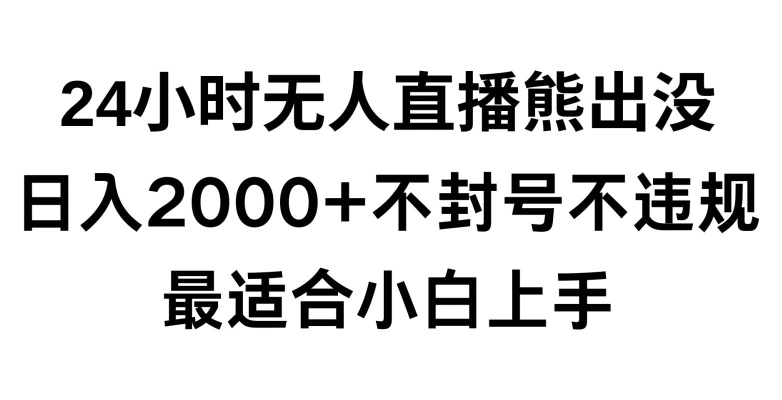 快手24小时无人直播熊出没，不封直播间，不违规，日入2000+，最适合小白上手，保姆式教学【揭秘】-风淘社
