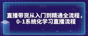 直播带货从入门到精通全流程,0-1系统化学习直播流程-风淘社