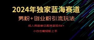 2024年独家蓝海赛道，成人用品单日卖货变现4W+，男粉+创业粉引流玩法，不愁搞不到流量【揭秘】-风淘社