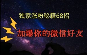 引流涨粉独家秘籍68招,加爆你的微信好友【文档】-风淘社