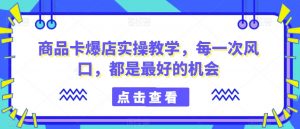 商品卡爆店实操教学,每一次风口,都是最好的机会-风淘社