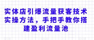 实体店引爆流量获客技术实操方法,手把手教你搭建盈利流量池,让你的生意客户裂变渠道裂变-风淘社