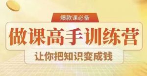28天做课高手陪跑营,教你一套可复制的爆款做课系统,让你把知识变成钱-风淘社