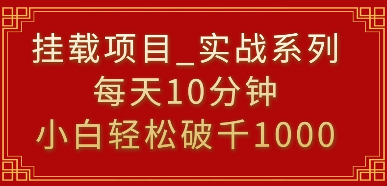 挂载项目,小白轻松破1000,每天10分钟,实战系列保姆级教程【揭秘】-风淘社