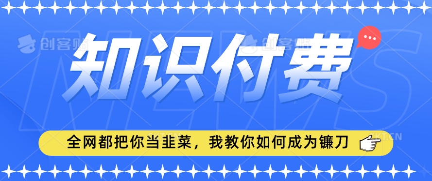 2024最新知识付费项目,小白也能轻松入局,全网都在教你做项目,我教你做镰刀【揭秘】-风淘社