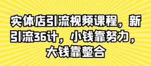 实体店引流视频课程,新引流36计,小钱靠努力,大钱靠整合-风淘社