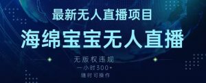 最新海绵宝宝无人直播项目,实测无版权违规,挂小铃铛一小时300+,随时可操作【揭秘】-风淘社