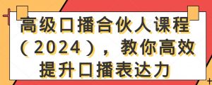 高级口播合伙人课程(2024),教你高效提升口播表达力-风淘社