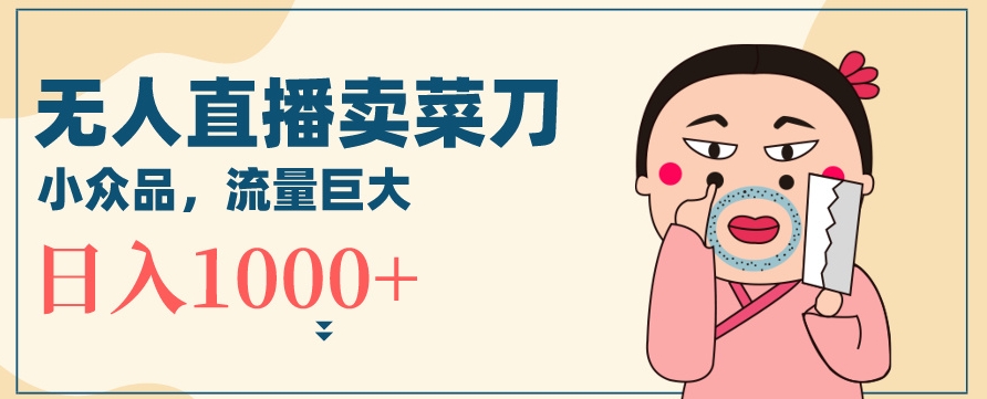 无人冷门品直播新玩法，通过卖菜刀日入1000+【揭秘】-风淘社