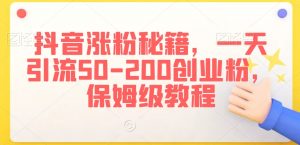 抖音涨粉秘籍,一天引流50-200创业粉,保姆级教程【揭秘】-风淘社