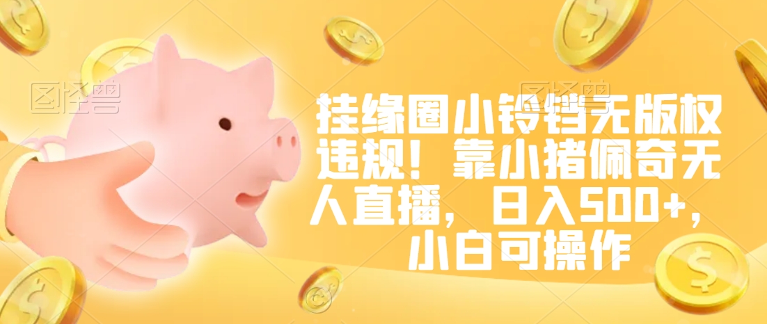 挂缘圈小铃铛无版权违规!靠小猪佩奇无人直播,日入500+,小白可操作【揭秘】-风淘社
