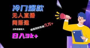 冷门爆款直播间手把手搭建，流量巨大，日入3k+【揭秘】-风淘社