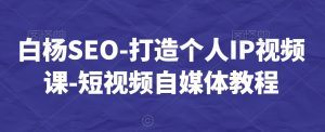 白杨SEO-打造个人IP视频课-短视频自媒体教程-风淘社