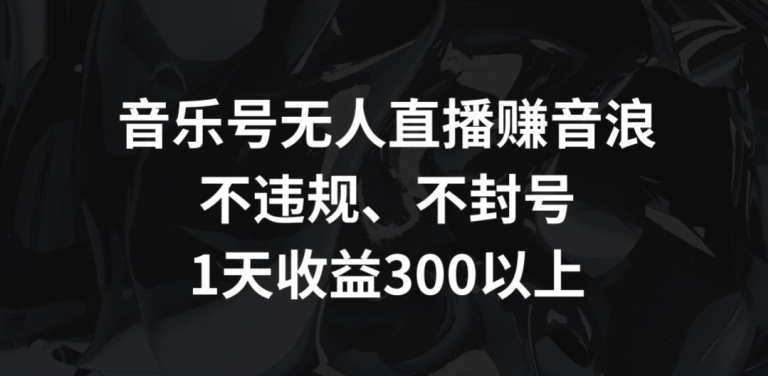 音乐号无人直播赚音浪，不违规、不封号，1天收益300+【揭秘】-风淘社