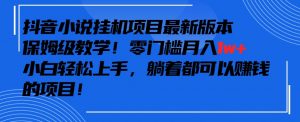 抖音最新小说挂机项目,保姆级教学,零成本月入1w+,小白轻松上手【揭秘】-风淘社