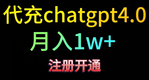 代充chatgpt4，日入500+，精准引流，暴力变现【揭秘】-风淘社