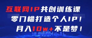互联网IP共创训练课,零门槛零基础打造个人IP,月入10w+不是梦【揭秘】-风淘社