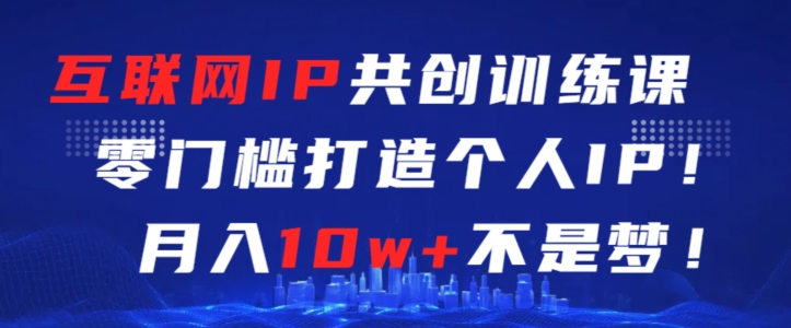 互联网IP共创训练课,零门槛零基础打造个人IP,月入10w+不是梦【揭秘】-风淘社