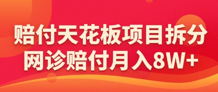 赔付天花板项目拆分,网诊赔付月入8W+-【仅揭秘】-风淘社